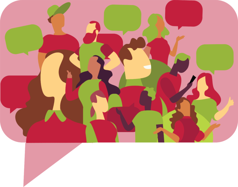 Speech Bubbles With People Talking