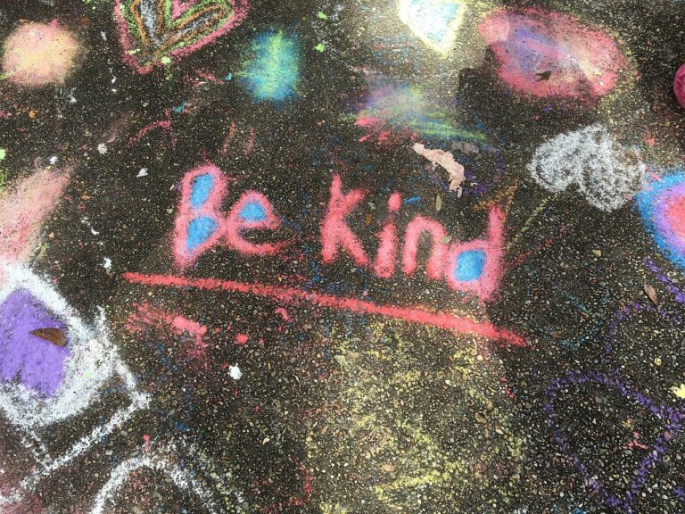 Be kind written on the floor